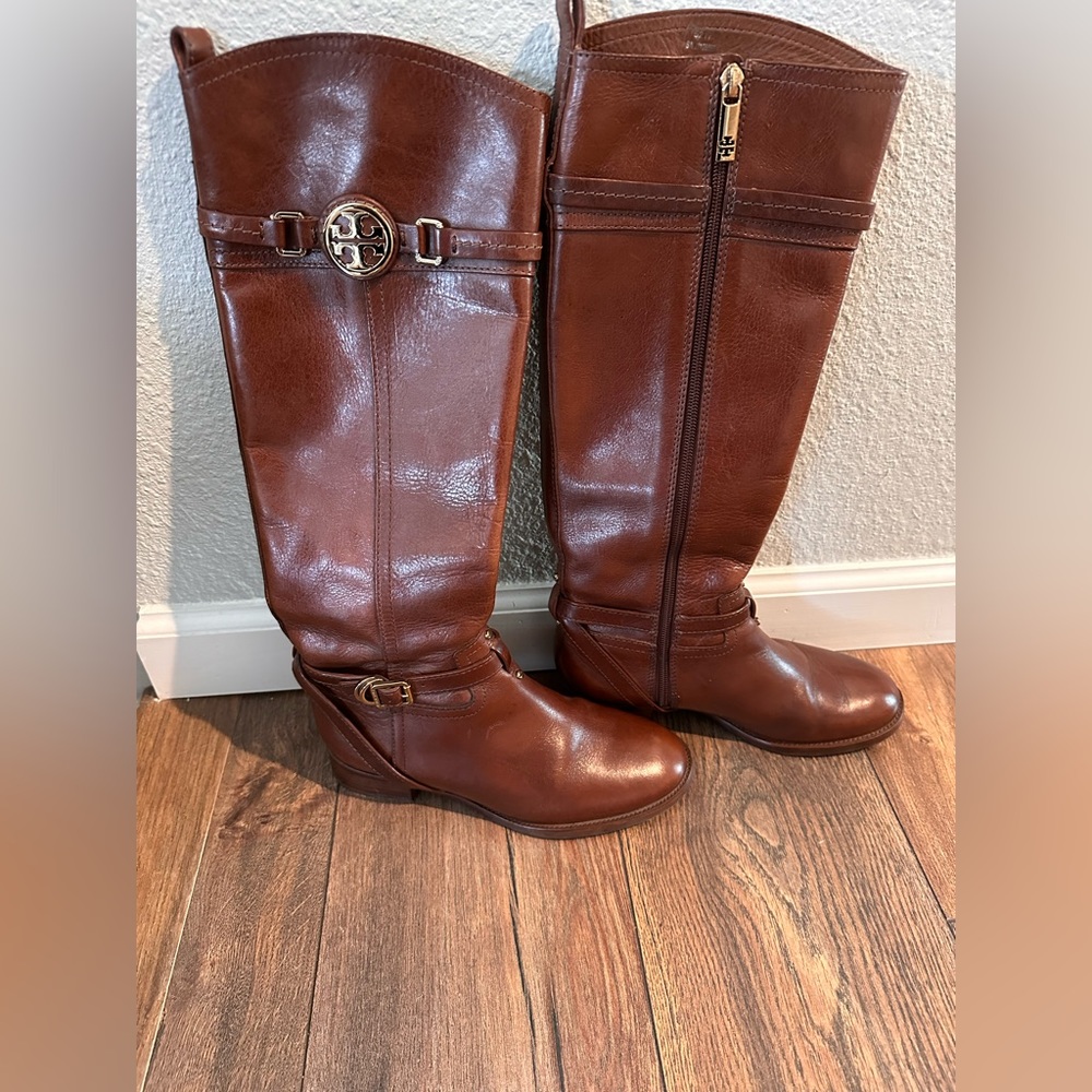 Tori Burch Leather Brown Boots